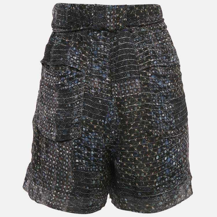 Pre Owned Isabel Marant Multicolor Printed Lurex Silk Short M