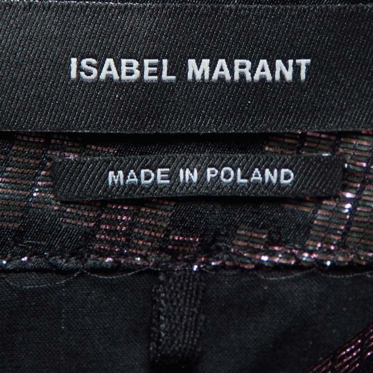 Pre Owned Isabel Marant Metallic Silk Lurex Draped Madly Mini Skirt S