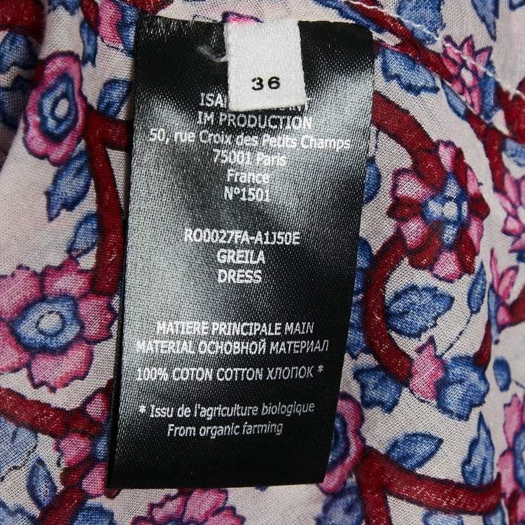 Pre Owned Isabel Marant Multicolor Floral Print Cotton Asymmetric Greila Dress S