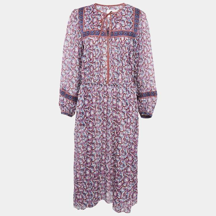 Pre Owned Isabel Marant Multicolor Floral Print Cotton Asymmetric Greila Dress S
