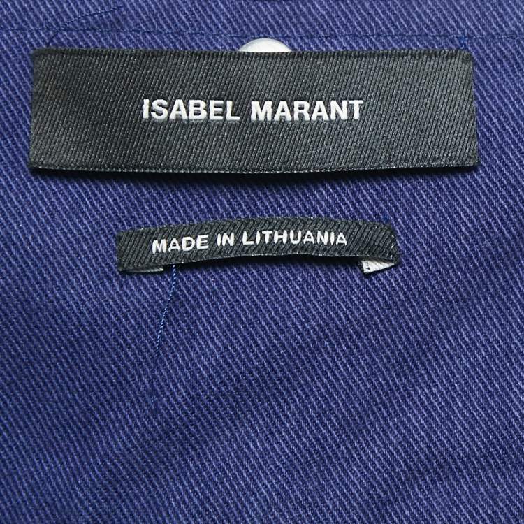 Pre Owned Isabel Marant Blue Gabardine Wide Leg Trousers M
