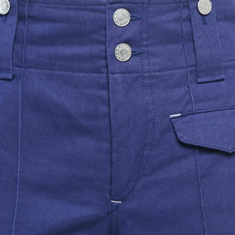 Pre Owned Isabel Marant Blue Gabardine Wide Leg Trousers M