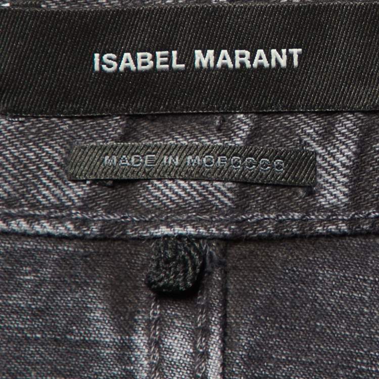 Pre Owned Isabel Marant Grey Denim Eloisa Paneled Boyfriend Jeans S/Waist 28"
