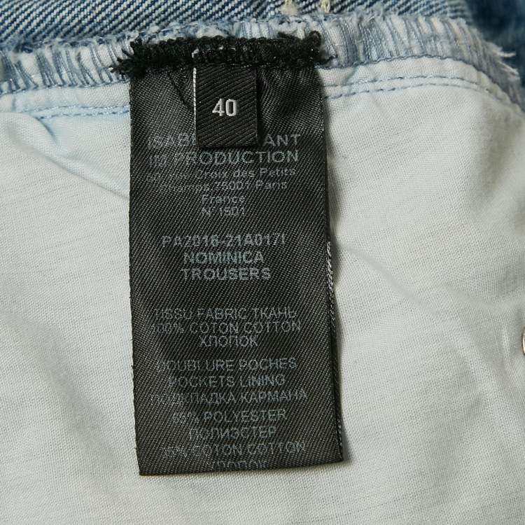 Pre Owned Isabel Marant Blue Washed Denim Jeans M Waist 30"