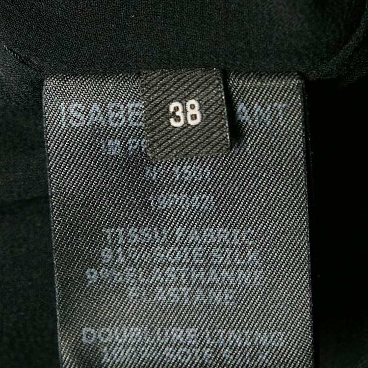 Pre Owned Isabel Marant Black Silk Ruche Asymmetric Mini Dress M