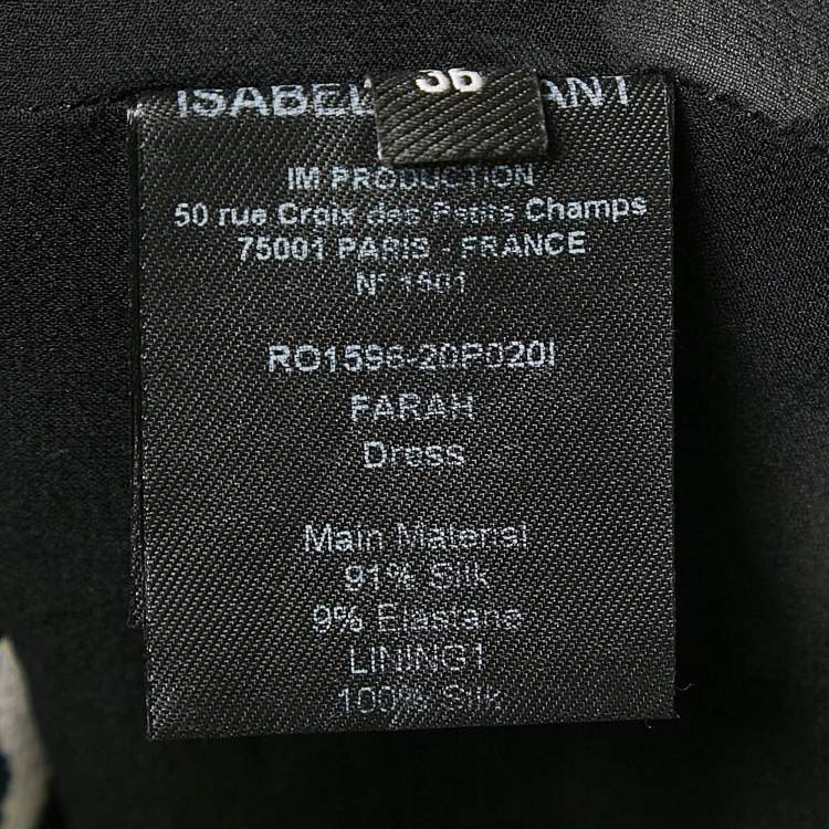 Pre Owned Isabel Marant Black Zebra Print Silk Ruffled Mini Dress S