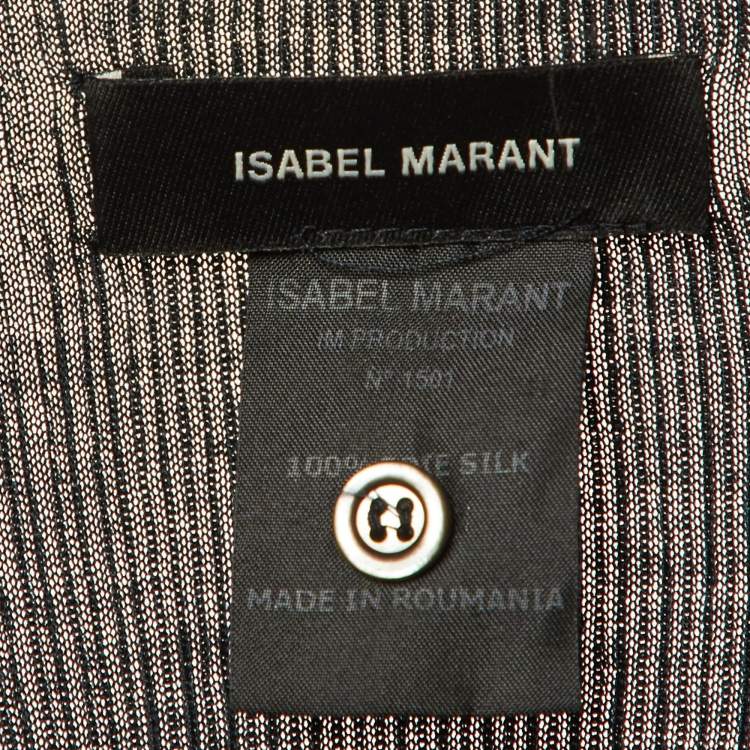 Pre Owned Isabel Marant Navy Blue Silk Rib Knit Sweater S