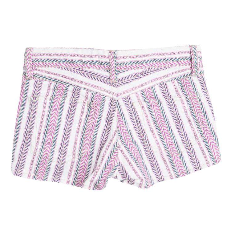 Pre Owned Isabel Marant Multicolor Chevron Printed Denim Hot Pants S