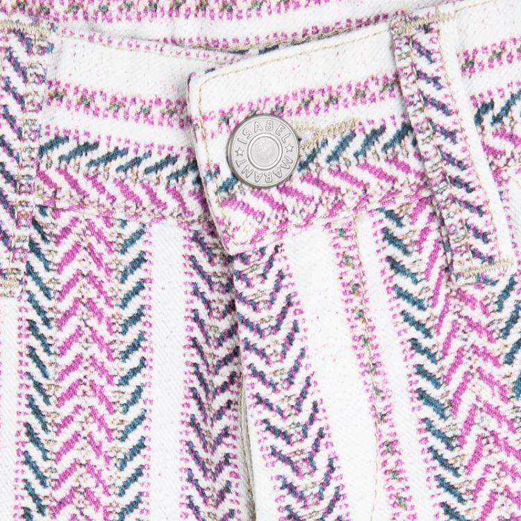 Pre Owned Isabel Marant Multicolor Chevron Printed Denim Hot Pants S
