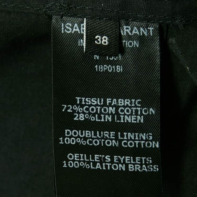 Pre Owned Isabel Marant Black Lurex Cotton & Linen Wrap Dress M