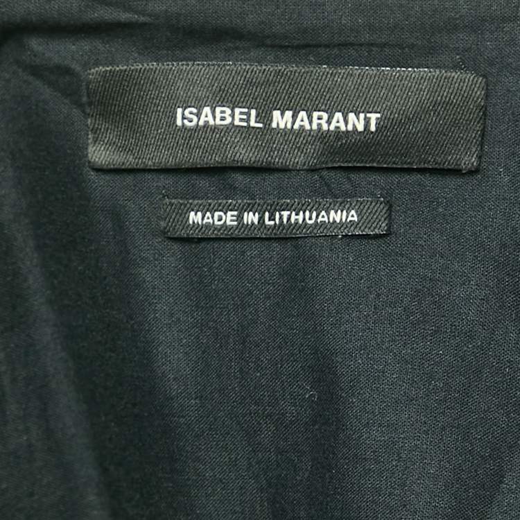 Pre Owned Isabel Marant Black Lurex Cotton & Linen Wrap Dress M
