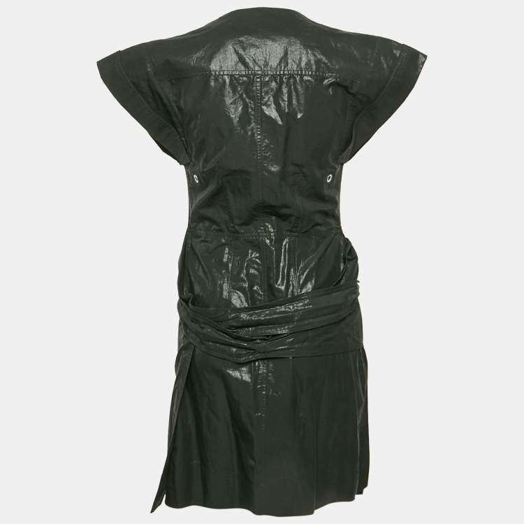Pre Owned Isabel Marant Black Lurex Cotton & Linen Wrap Dress M