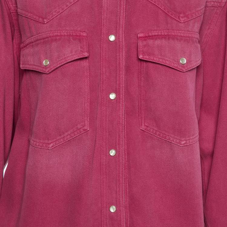 Pre Owned Isabel Marant Pink Denim Taniami/Teresa Shirt and Shorts Set S