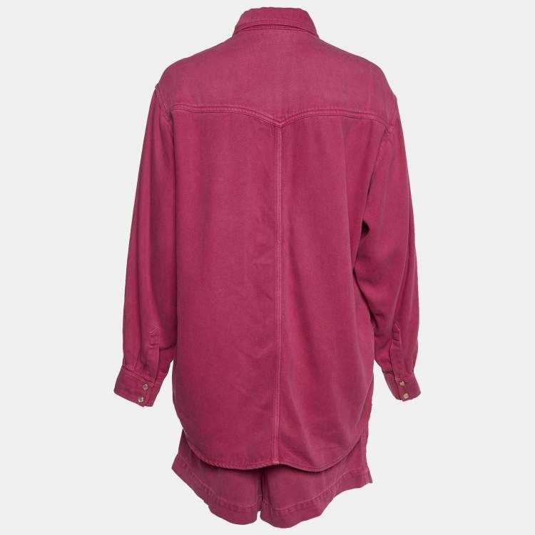 Pre Owned Isabel Marant Pink Denim Taniami/Teresa Shirt and Shorts Set S