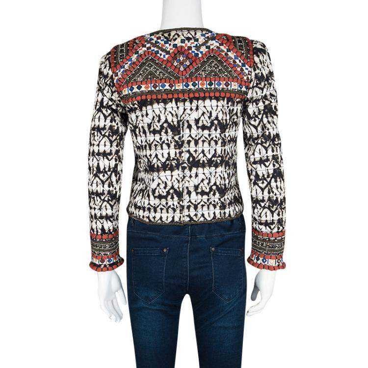 Pre Owned Isabel Marant for H&M Embellished Tie Dyed Quilted Cropped Jacket S