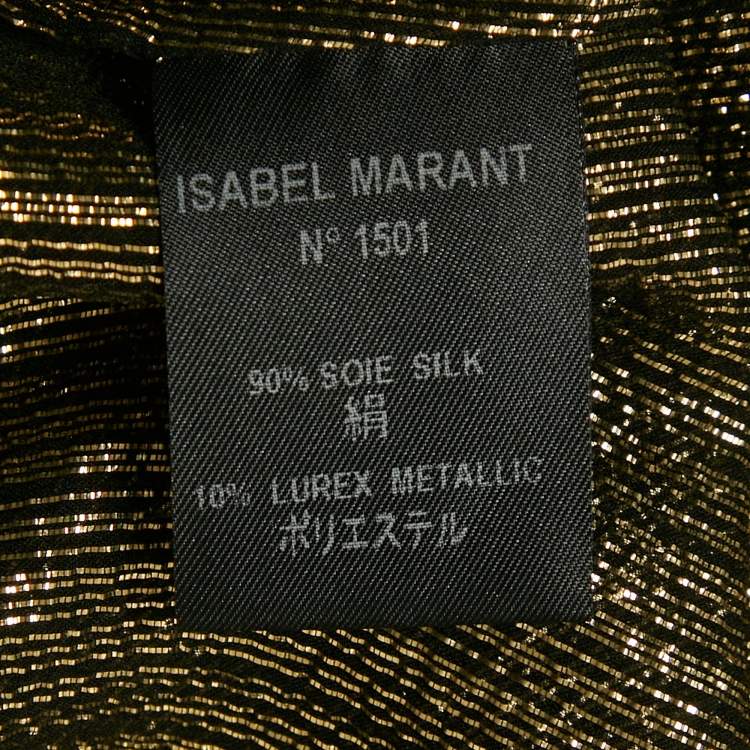 Pre Owned Isabel Marant Gold Lurex Silk Tank Dress M