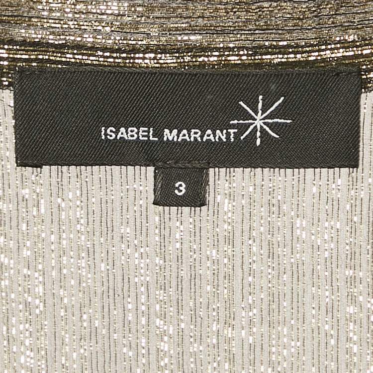 Pre Owned Isabel Marant Gold Lurex Silk Tank Dress M