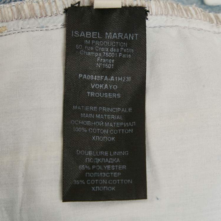 Pre Owned Isabel Marant Blue Denim Cargo Jeans L Waist 34"
