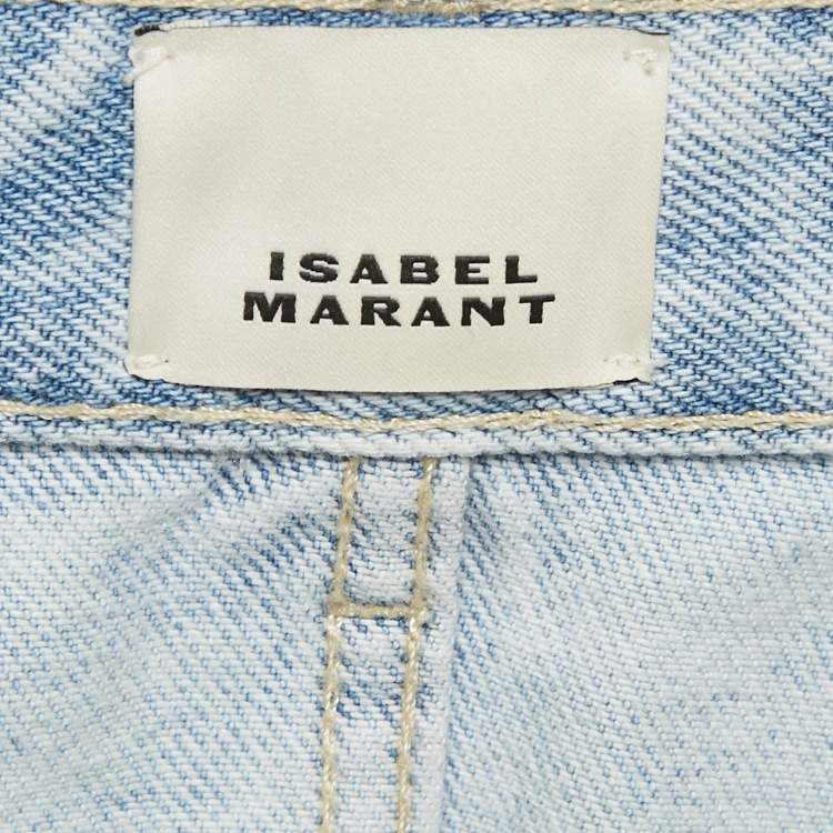 Pre Owned Isabel Marant Blue Denim Cargo Jeans L Waist 34"