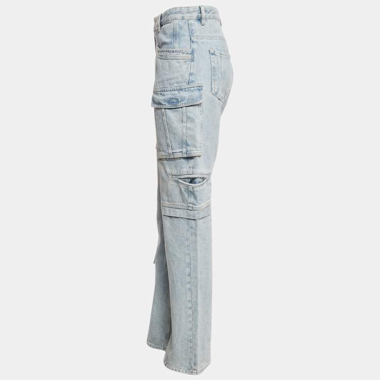 Pre Owned Isabel Marant Blue Denim Cargo Jeans L Waist 34"