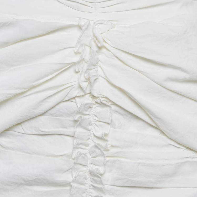 Pre Owned Isabel Marant Cotton White Ruffled Mini Skirt S