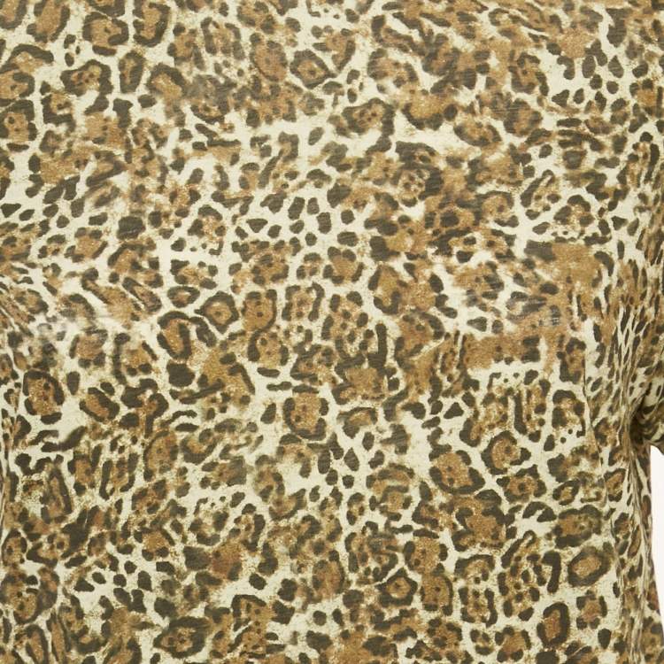 Pre Owned Isabel Marant Green Leopard Print Cotton Zewel T-Shirt S