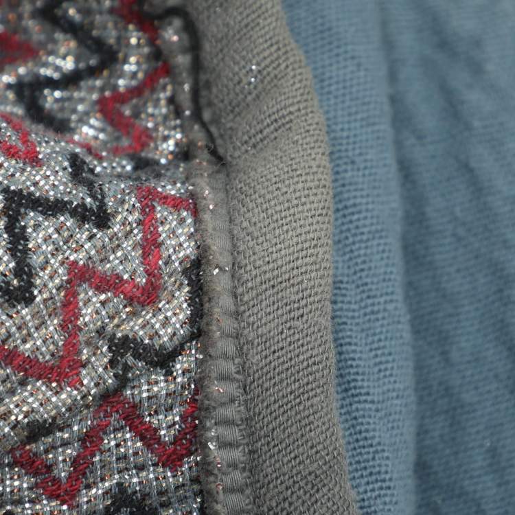 Pre Owned Isabel Marant Multicolored Patterned Lurex Knit Jacket XS