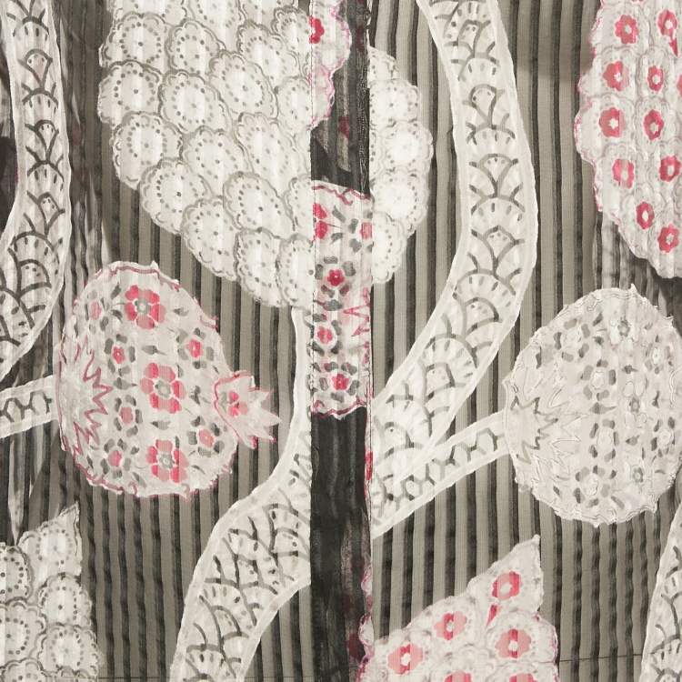 Pre Owned Isabel Marant Black Printed Silk Button Front Blouse S 