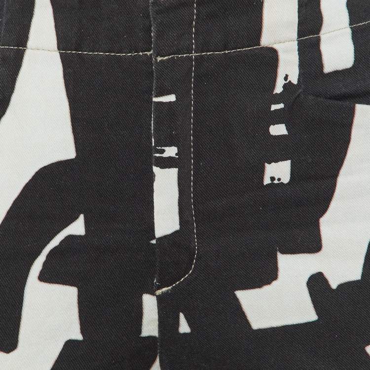 Pre Owned Isabel Marant Monochrome Printed Cotton Regular Fit Jeans M/Waist 31"