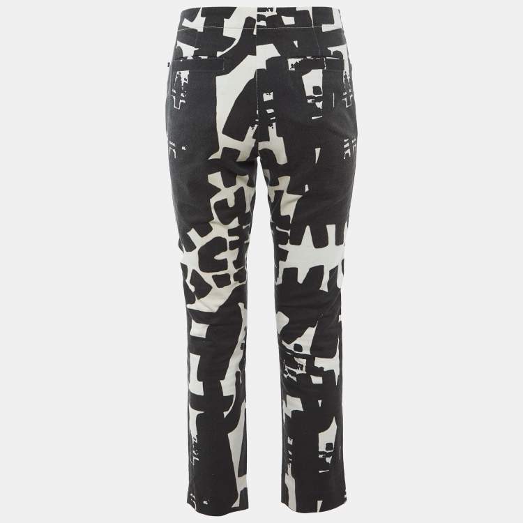 Pre Owned Isabel Marant Monochrome Printed Cotton Regular Fit Jeans M/Waist 31"