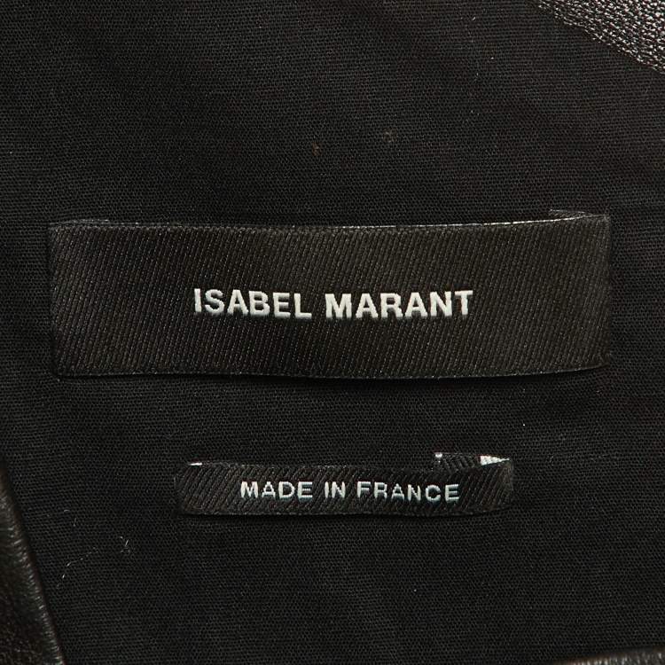 Pre Owned Isabel Marant Black Leather One-Shoulder Top M