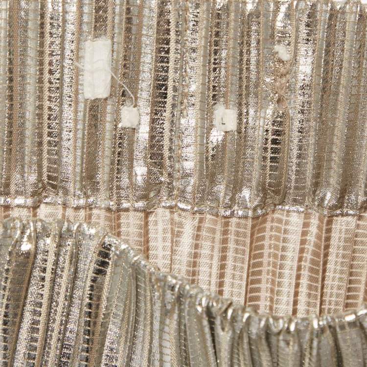 Pre Owned Isabel Marant Silver Plisse Delpha Mini Skirt S