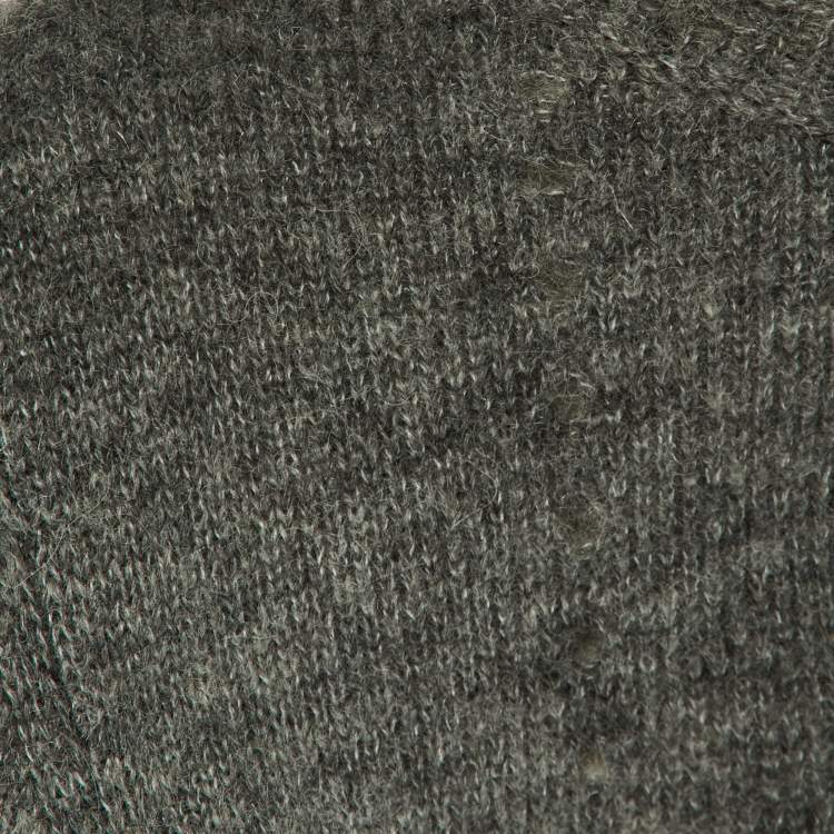 Pre Owned Isabel Marant Grey Wool Knit Cutout Detail Sweater M