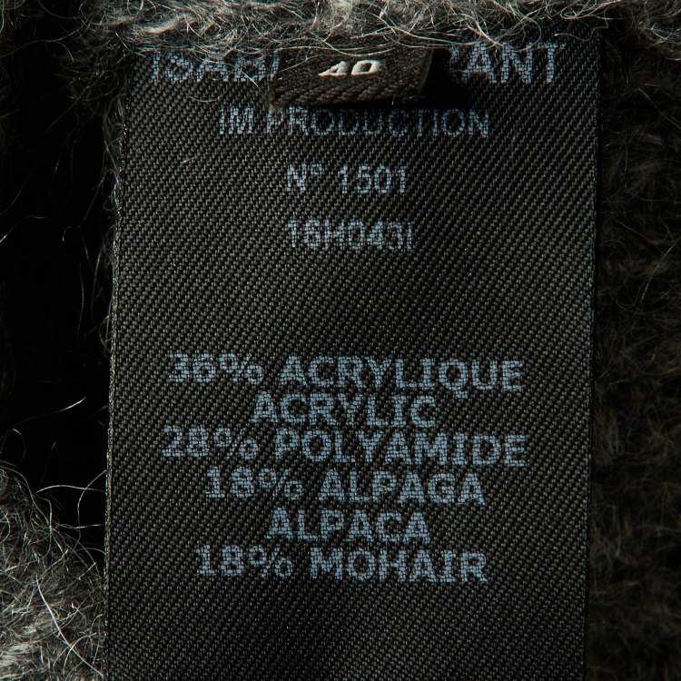 Pre Owned Isabel Marant Grey Wool Knit Cutout Detail Sweater M