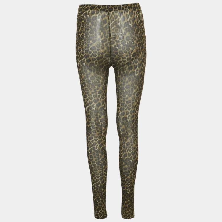 Pre Owned Isabel Marant Brown Animal Print Jersey Joshua Leggings S