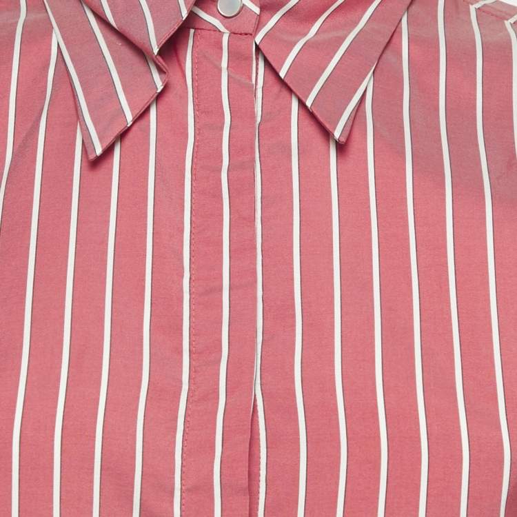 Pre Owned Isabel Marant Pink Striped Silk Enza Shirt S