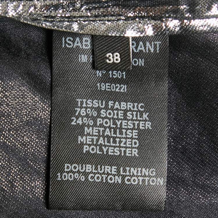 Pre Owned Isabel Marant Metallic Lamé Gathered Mini Skirt M