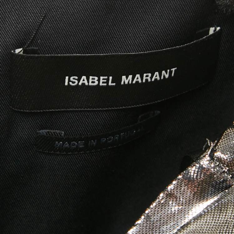 Pre Owned Isabel Marant Metallic Lamé Gathered Mini Skirt M