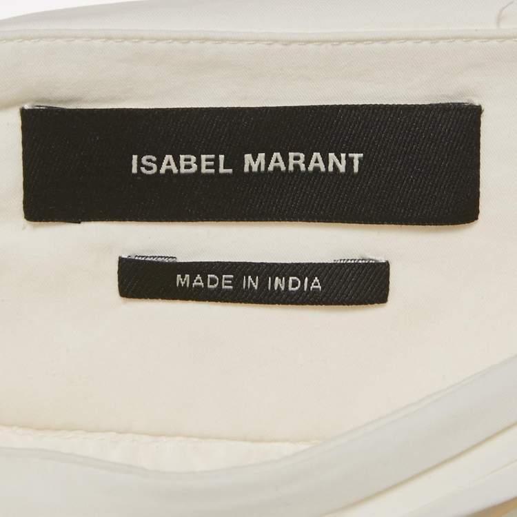 Pre Owned Isabel Marant White Crepe Ruched & Ruffle Mini Skirt S