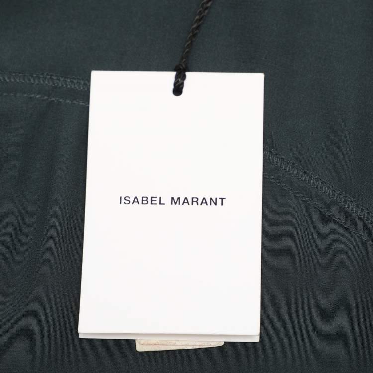 Pre Owned Isabel Marant Green Crepe Belted Wrap Long Sleeve Tops M