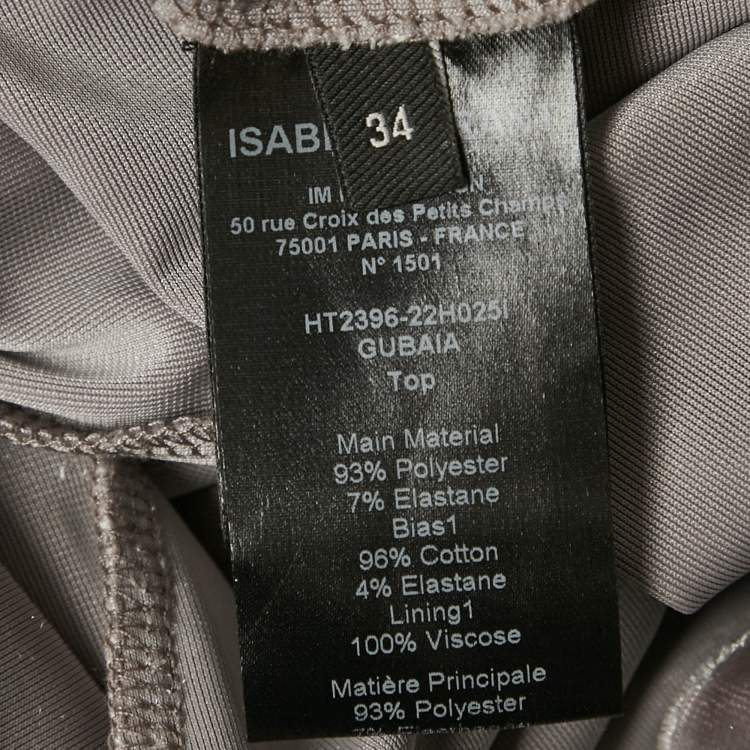 Pre Owned Isabel Marant Beige Velvet Sweetheart Neck Gubaia Top S
