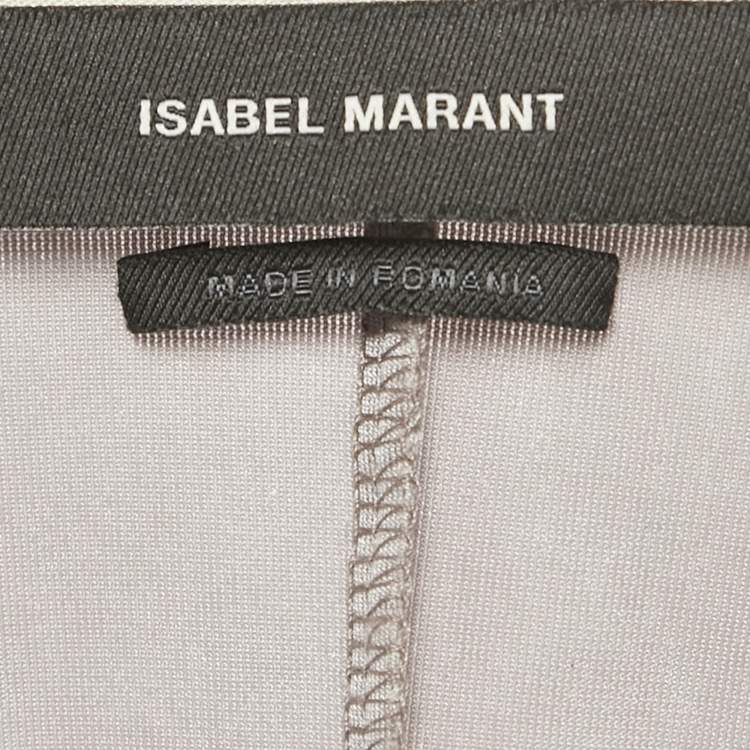 Pre Owned Isabel Marant Beige Velvet Sweetheart Neck Gubaia Top S