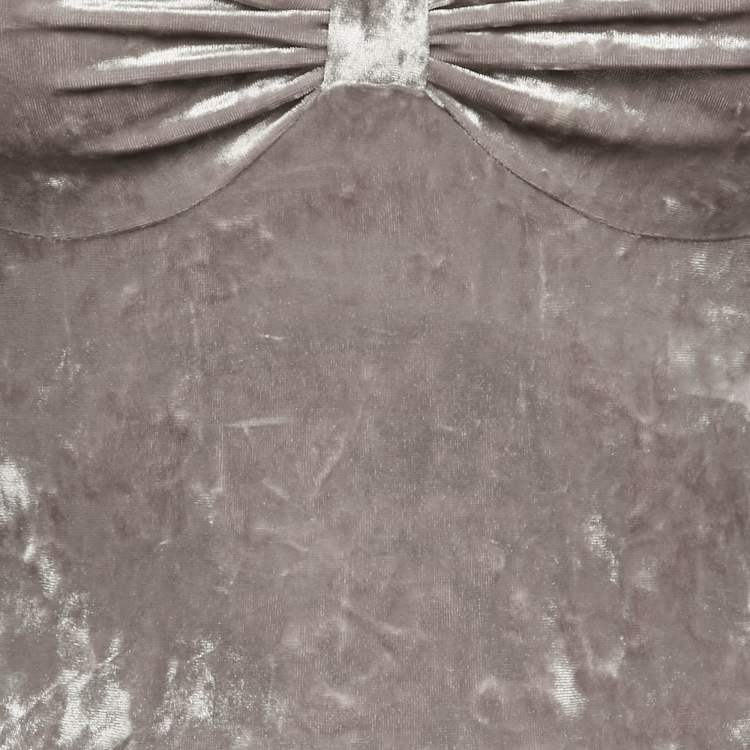 Pre Owned Isabel Marant Beige Velvet Sweetheart Neck Gubaia Top S