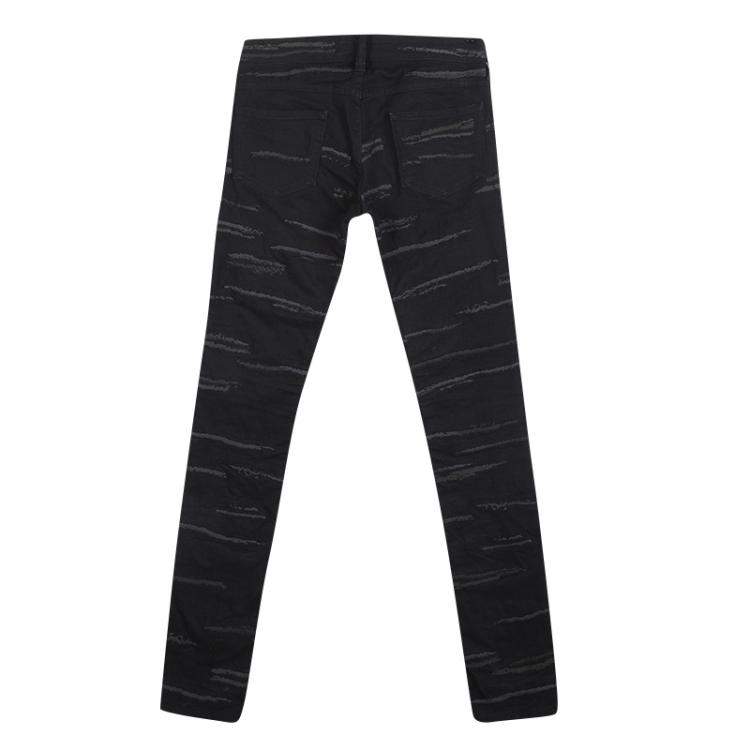 Pre Owned Isabel Marant Black Embroidered Denim Skinny Jeans S
