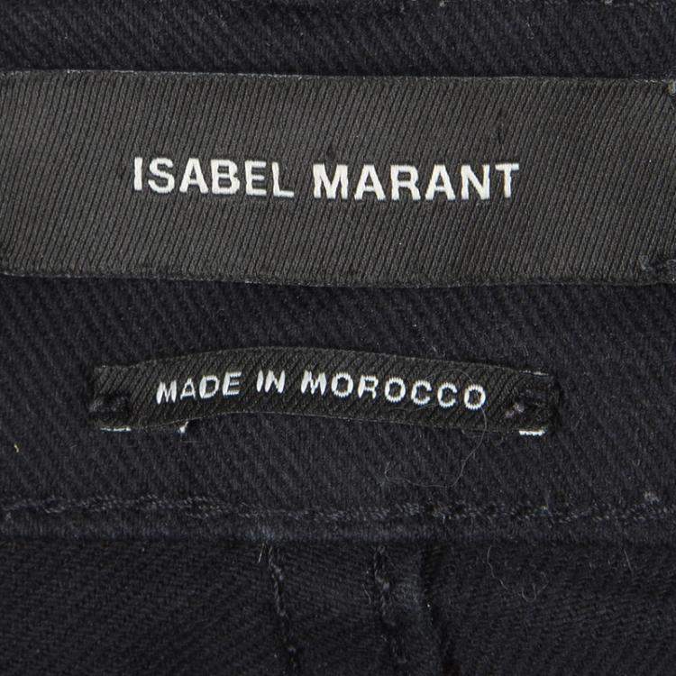 Pre Owned Isabel Marant Black Embroidered Denim Skinny Jeans S