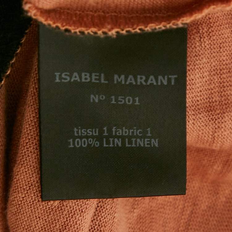 Pre Owned Isabel Marant Orange/Black Striped Knit Top S