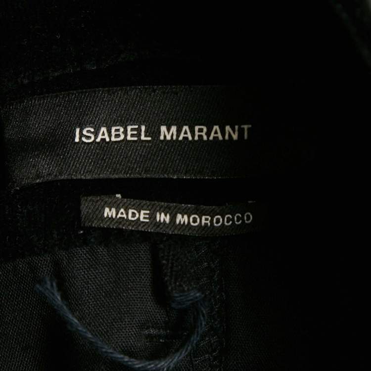 Pre Owned Isabel Marant Black Corduroy High-Waist Pants S