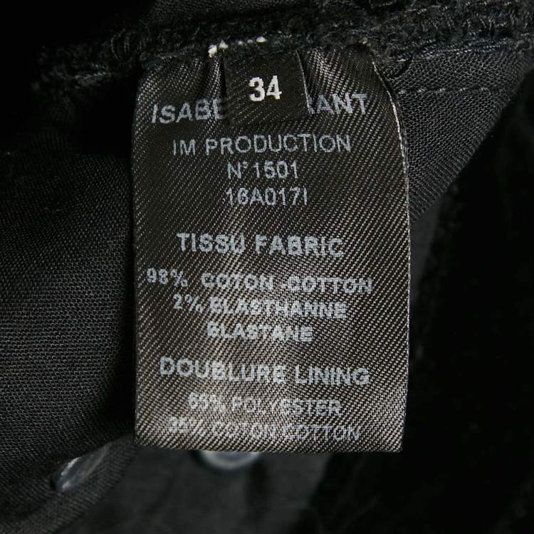 Pre Owned Isabel Marant Black Corduroy High-Waist Pants S