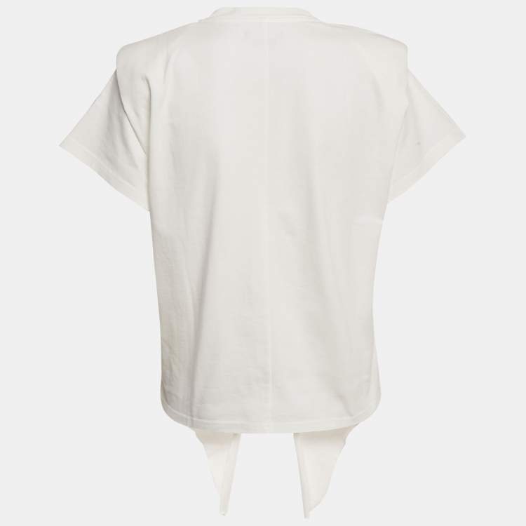 Pre Owned Isabel Marant White Jersey Tie-Up Belita Top S