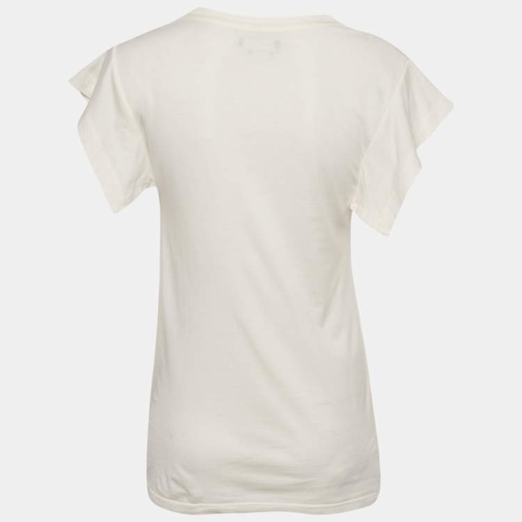 Pre Owned Isabel Marant Ivory Jersey Flounce Sleeve Top S